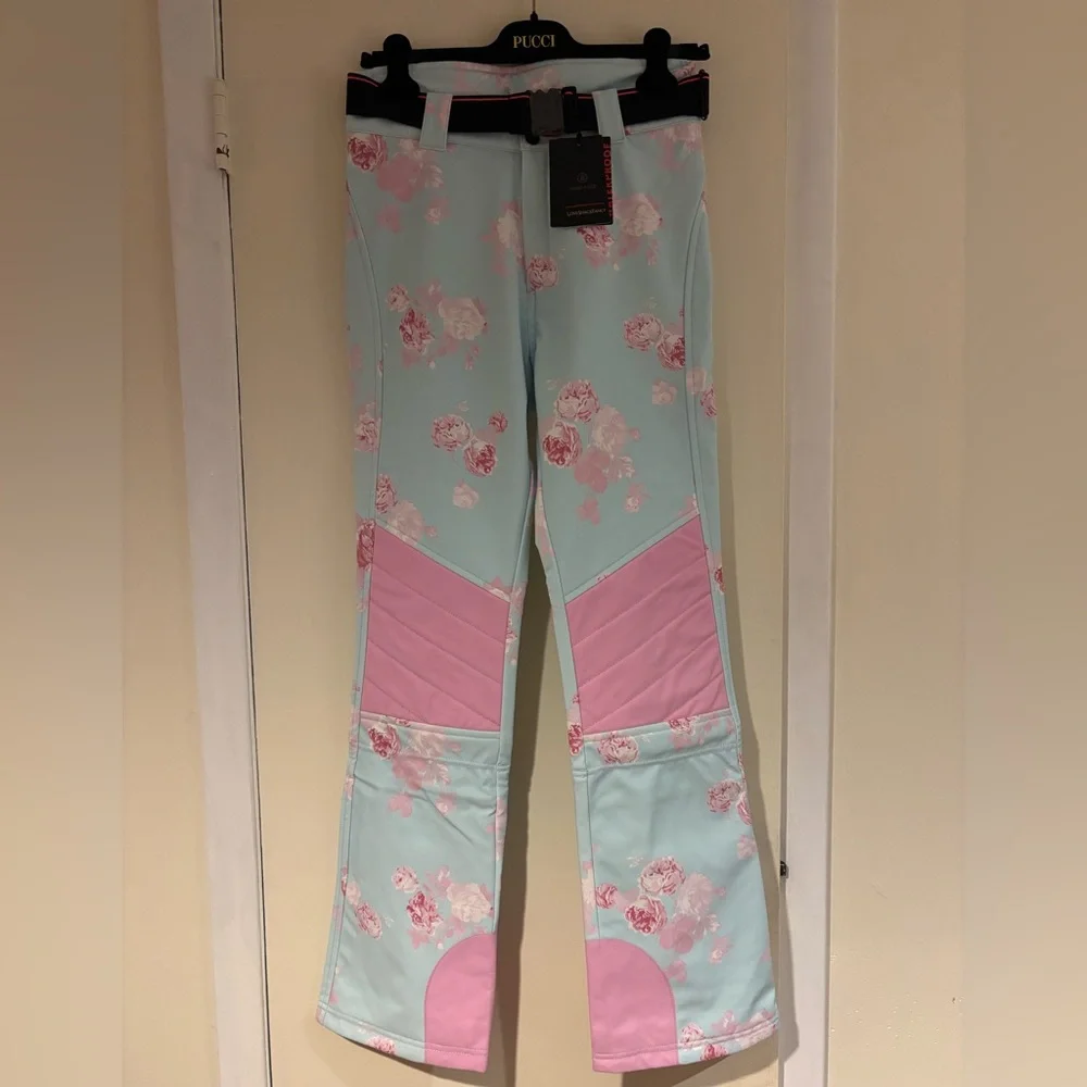 LoveShackFancy X Bogner Full Ski Outfit Coat Pants Blue Pink S - Picture 9 of 11